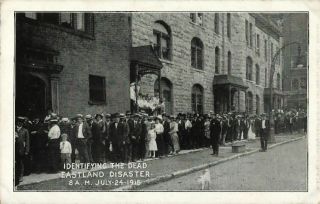 Identifying The Dead Armory Morgue Eastland Disaster Chicago 1915 Photo Postcard