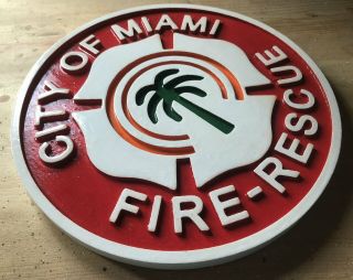 Fire Department Miami Hazmat 3d Routed Carved Plaque Wood Patch Sign Custom