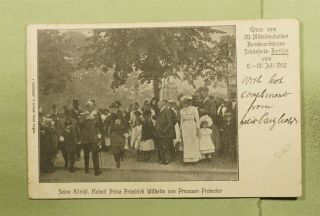 Dr Who 1902 Germany Berlin Prince Frederich Wilhelm Postcard To England D99116