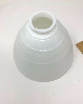 White Milk Glass 2 1/4 " X 8 " Floor Table Lamp Reflector Waffle Shade 5 3/4 " Tall
