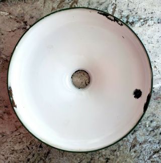 Vintage Green Porcelain Enamel Light Fixture (12.  25 