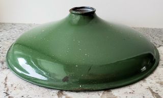 Vintage Green Porcelain Enamel Light Fixture (12.  25 