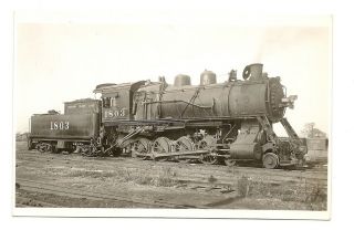Postcard Real Photo Missouri Pacific Railroad Locomotive 1803 At St Louis Mo
