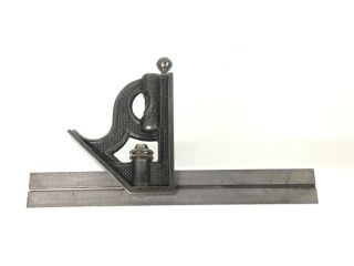 Vintage Starrett Tool Makers Machinist Combination Square - 6 " No.  16r Grad Ruler