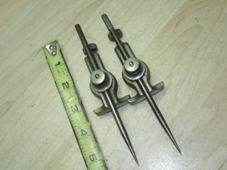 Vintage L S Starrett Machinist Tools No.  59 Trammel Points Beam Compass ?