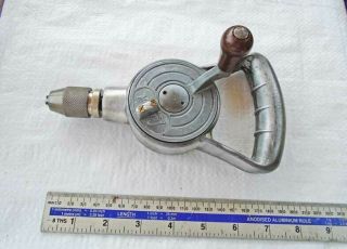 Vintage Rare Small Alloy Hand Drill C/w Bakelite Handle By Leytool Vgc Old Tool