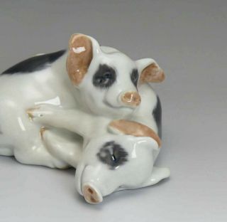 1950s - 1960s Royal Copenhagen Pigs Sleeping 683 Porcelain Figurines 3