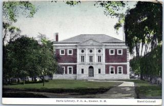Exeter,  Hampshire Postcard " Davis Library,  Phillips Exeter Academy " C1920s