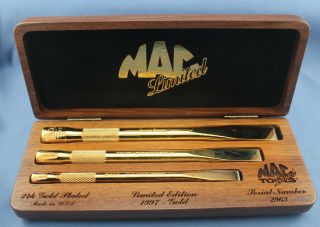 Mac Tools Gold Plated 1997 3 - Piece Limited Edition Chisel Set