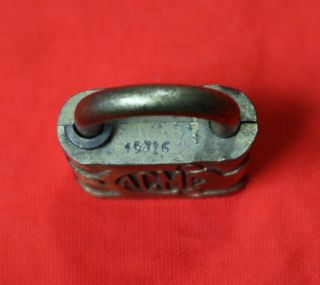 Vintage ACME RFD PAD LOCK NO KEY Brass padlock antique old 3