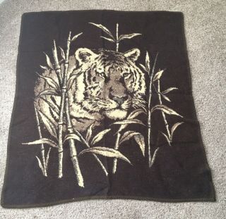 Biederlack (?) Acrylic Blend Blanket With Tiger Design