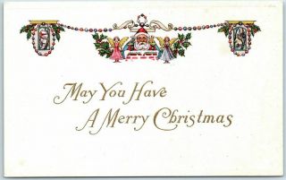 1910s Barton & Spooner Santa Claus Postcard " May You Have A Merry Christmas "