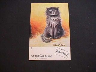 At The Cat Show With Louis Wain Third Prize Raphael Tuck & Sons Cat Postcard