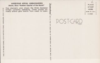 GOODYEAR Aerial Ambassadors Akron,  OH Blimps Vintage Postcard 2