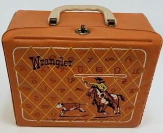 Vintage 1960s Wrangler Lunchbox Aladdin Vinyl Cowboy Horse Western Rare Gift