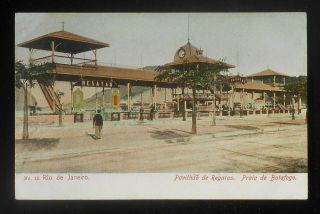 1900s Pavilhao De Regatas Praia De Botafogo Rio De Janeiro Brazil Postcard