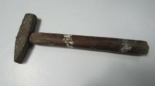 Antique Primitive Hammer With Wooden Handle 10” Length