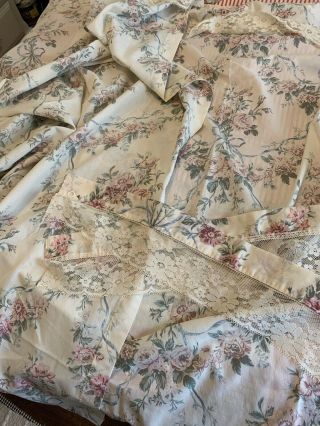 Vintage Westpoint Stevens Curtains Shabby Chic Cottage Style 2 Panels 42x70