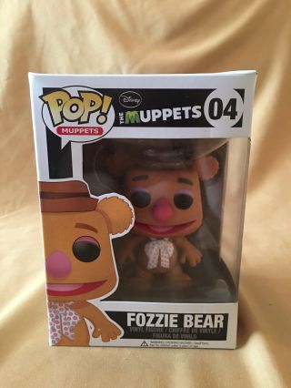 Rare Vaulted Fozzie Bear The Muppets Funko Pop Fozzy W/ Protector