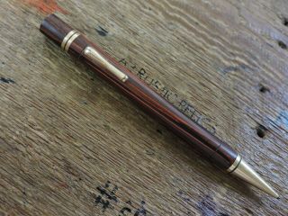 Vintage Red Hard Rubber Wood Grain Gold Trim Conklin Endura Mechanical Pencil