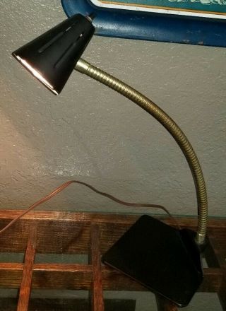 Vintage Black Gooseneck Desk Lamp Made By A Junior Achievement Company