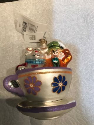 Christopher Radko Disney Alice In Wonderland Teacup Glass Ornament 00 - Dis - 08