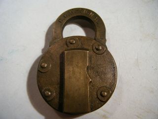 Vintage/Antique Brass E T Fraim lock railroad lock C.  G.  W.  SIGNAL NO KEY 2