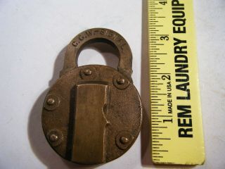 Vintage/Antique Brass E T Fraim lock railroad lock C.  G.  W.  SIGNAL NO KEY 6