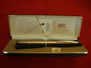 Vintage Cross Ballpoint Pen With Case 1 / 20 14k Gold Fill