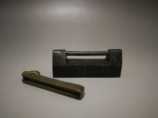 Vintage Chinese Brass Lock With Key