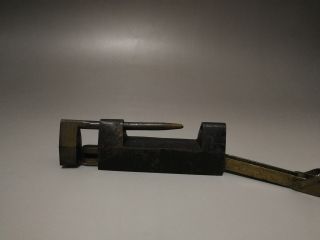 Vintage Chinese Brass Lock With Key 5