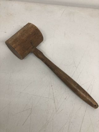Antique Vintage Wooden Mallet Hammer