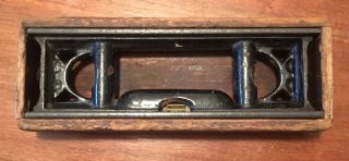 Vintage C E Jennings 1” X 6” Cast Iron Level With Wood Box