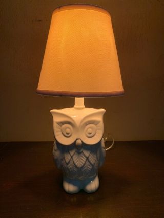 Glass Owl Lamp With Shade