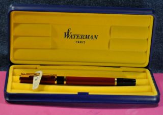 " Waterman " Laureat Mk I Maroon/gt French Rollerball Pen C.  1990 