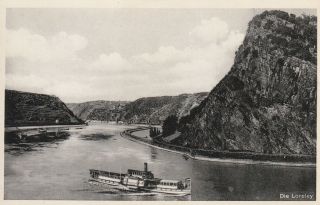 Foreign Postcard - " Die Loreley ".  Scenic View/ship Sailing - - /