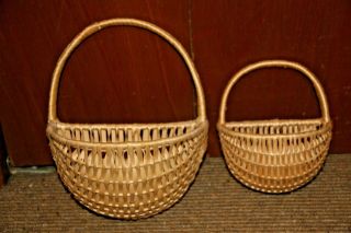 2 Pocket Wall Baskets 8 3/4 " Wide & 6 1/2 " Wide.  Philodendron Greenery