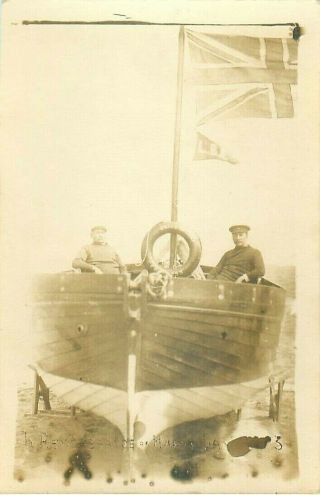 Rp Hayling Island Lifeboat Olive Leaf & Crew Portsmouth Hampshire R Photo C1913