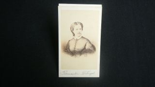 Old Cdv Photo,  " Queen Of Portugal ".