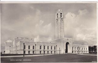 Swansea - Civic Centre - Real Photo By Zenith 1940