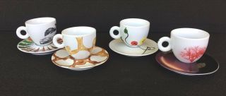 Illy - Expo Milano 2015 Set Of 4 Cappuccino Cups/saucers - Lt.  Ed.  Italy