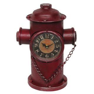 Red Fire Plug Hydrant Clock Fireman Firefighter Gift Fd Dept Department Decor
