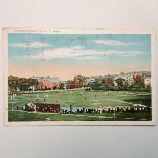 Antique 1916 Postcard View Glendale Park Everett Mass.  Baseball Game In Progress