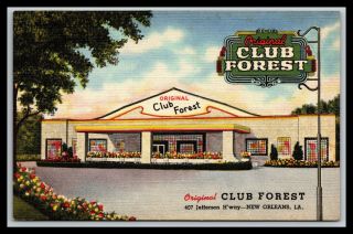 Scarce Orleans Louisiana Club Forest,  Jefferson Highway,  Postcard
