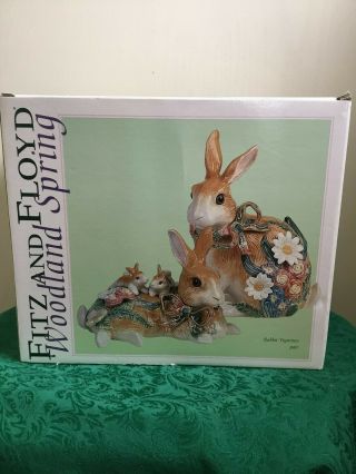 Woodland Spring Rabbits By Fitz & Floyd 2 Pc Large Figurines Set