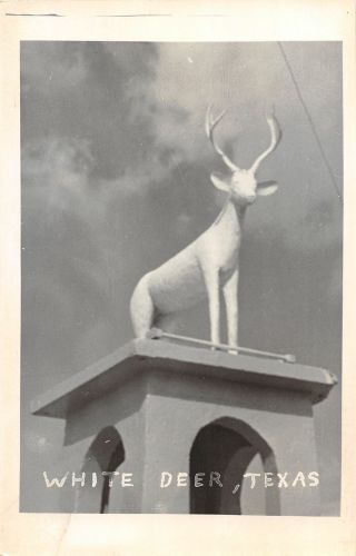 F27/ White Deer Texas Rppc Postcard C1950s Monument
