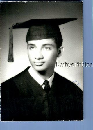 Black & White Photo F,  2278 Portrait Of Man In Graduation Cap And Gown
