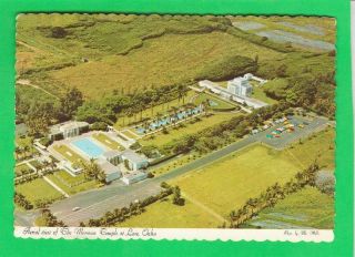 Postcard Aerial View Of The Mormon Temple At Laie Oahu Vintage 6872