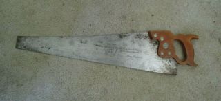 Vintage Henry Disston & Sons D - 8 Hand Saw 26 " Blade Wood Handle