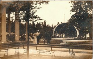 Michigan City In Bandshell Pavilion Pillars Resting Benches Washington Park 1906